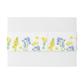 ワイルドフラワー黄青の水色の結婚植物 招待状ベリーバンド (裏面例)