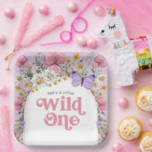 ワイルドフラワー1回目の誕生日 ペーパープレート (パーティー)