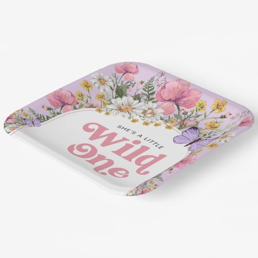 ワイルドフラワー1回目の誕生日 ペーパープレート (傾斜あり)