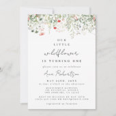 ワイルドフラワー1回目の誕生日 招待状 (正面)