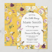 ワイルドフラワー1歳誕生日ガーデンパーティー 招待状 (正面/裏面)