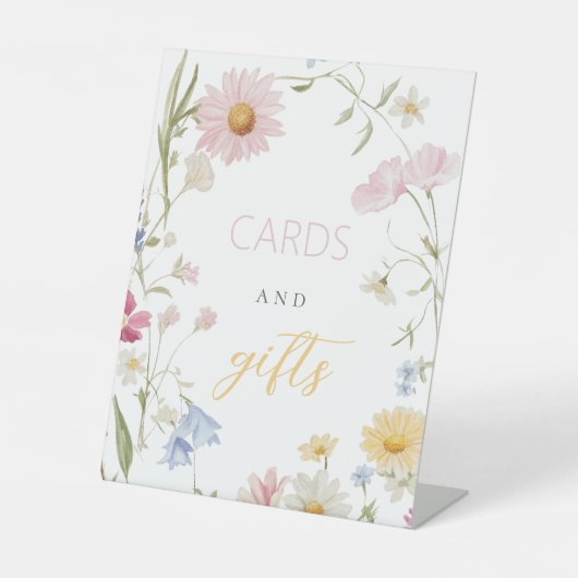 ワイルドフラワー1stバースデーカードとギフトテーブルの看板 台座サイン (正面)