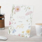 ワイルドフラワー1stバースデーカードとギフトテーブルの看板 台座サイン (インサイチュ)