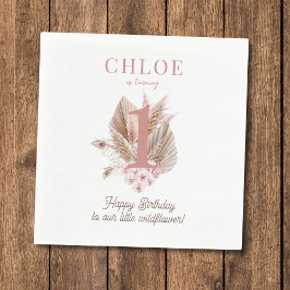 ワイルドフラワー1stバースデーガール スタンダードランチョンナプキン