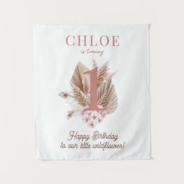 ワイルドフラワー1stバースデーバナータペストリー タペストリー