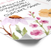 ワイルドフラワー1stバースデーマイルストーンサイン ポスター (角)