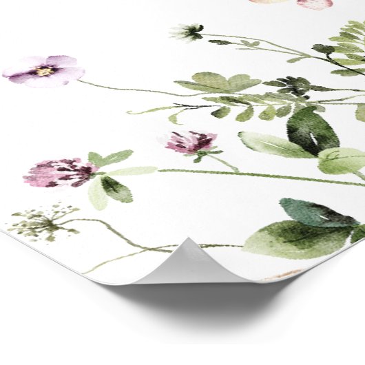 ワイルドフラワー1stバースデーマイルストーンサイン ポスター (角)