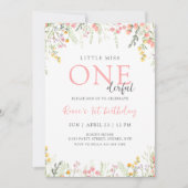 ワイルドフラワー1stバースデー恋しく思リトル1ダーフル 招待状 (正面)