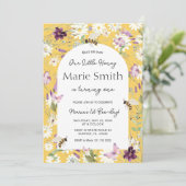 ワイルドフラワー1stビーデイ誕生日ガーデンパーティー 招待状 (スタンド正面)