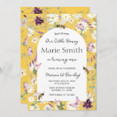 ワイルドフラワー1stビーデイ誕生日ガーデンパーティー 招待状 (正面/裏面)