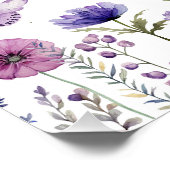 ワイルドフラワー1st誕生日パーティーウェルカムサイン ポスター (コーナー)