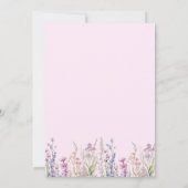 ワイルドフラワー1st誕生日ピンク紫の女の子 招待状 (裏面)