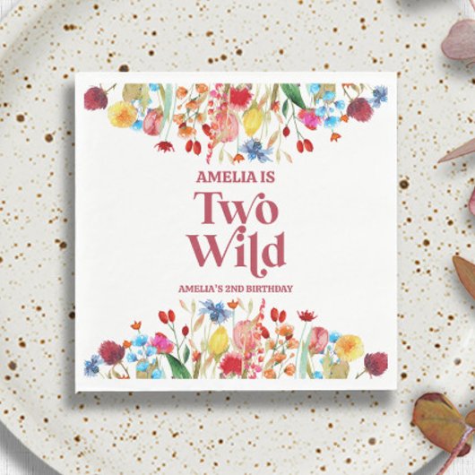 ワイルドフラワー2回目の誕生日パーティー スタンダードランチョンナプキン