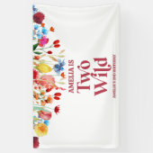 ワイルドフラワー2回目の誕生日パーティー 横断幕 (縦)