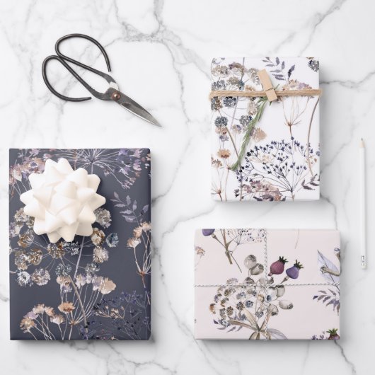 ワイルドフラワー3ラッピング紙シート ラッピングペーパーシート (正面)