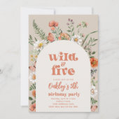 ワイルドフラワー5回目の誕生日パーティーへの招待 招待状 (正面)
