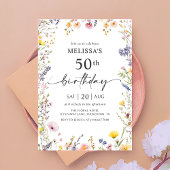 ワイルドフラワー50th誕生日パーティーへの招待 招待状