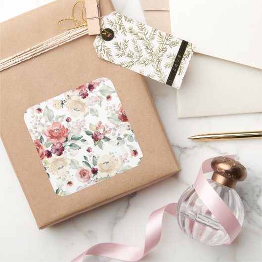 ワイルドフラワー7誕生日 スクエアシール (ギフト)