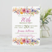 ワイルドフラワー70誕生日 招待状 (スタンド正面)