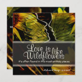 ワイルドフラワー・アブストラクト・ひまわり 招待状 (正面/裏面)