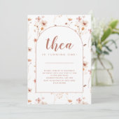 ワイルドフラワー アーチ型 バースデー ご招待 招待状 (スタンド正面)