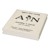 ワイルドフラワー&イニシャル結婚式の日を保存 ラバースタンプ (スタンプ)