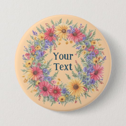 ワイルドフラワー – インスパイアフローラリースラペルアクセサリー 缶バッジ (正面)