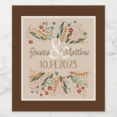 ワイルドフラワー ウェディング インスピラティビティ エレガント フラワーズ ワインラベル (シングルラベル)