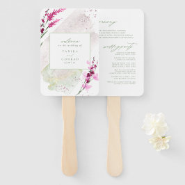 ワイルドフラワー ウェディング ウォーターカラー セレモニー フューシャ ID954 ハンドファン