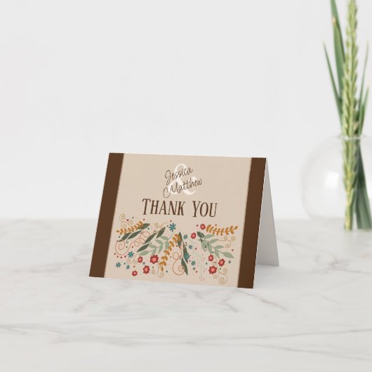 ワイルドフラワー ウェディング エレガント プレティー インスピリビティ サンキューカード (正面)