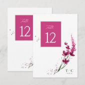 ワイルドフラワー ウェディング テーブル No. フクシア ID954 招待状 (正面/裏面)