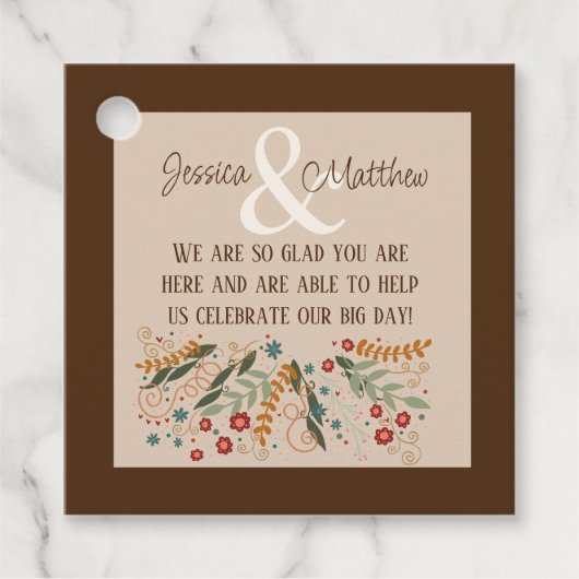 ワイルドフラワー ウェディング フラワー エレガント ファン インスピリビティ フェイバータグ (正面)