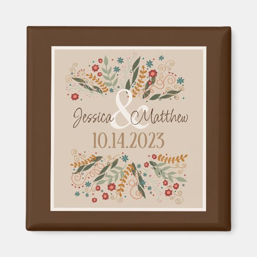 ワイルドフラワー ウェディング モダン エレガント インスピリビティ マグネット (正面)