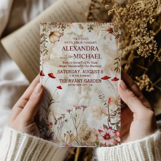 ワイルドフラワー ウェディング ラスティック フラワーズ 招待状