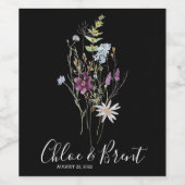 ワイルドフラワー ウェディング ワインボトル ラベル (シングルラベル)