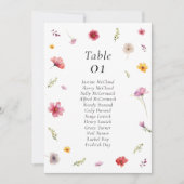 ワイルドフラワー ウェディング 席次表 カード (正面)