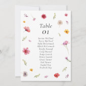 ワイルドフラワー ウェディング 席次表 カード (裏面)