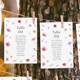 ワイルドフラワー ウェディング 席次表 カード