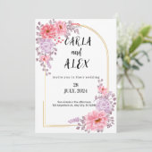 ワイルドフラワー ウェディング 招待状 テンプレート, 印刷可能 (スタンド正面)