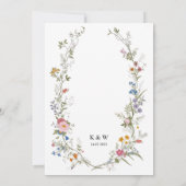 ワイルドフラワー ウェディング 招待状 テンプレート, 印刷可能 (裏面)