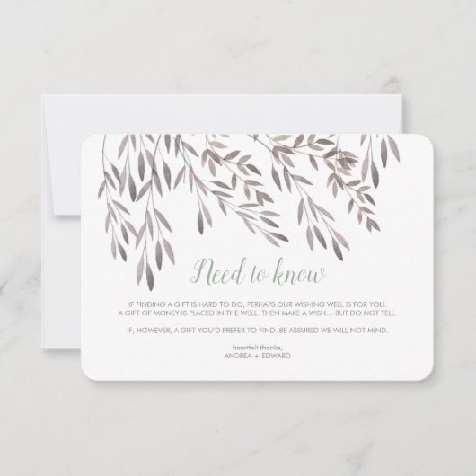 ワイルドフラワー ウェディング 追加の封筒カード 招待状 (正面)