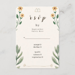 ワイルドフラワー ウェディング RSVP カード