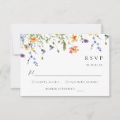 ワイルドフラワー ウェディング RSVP カード (正面)