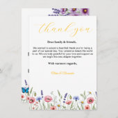 ワイルドフラワー・ウォーターカラー結婚式感謝カード | エレ サンキューカード (正面/裏面)