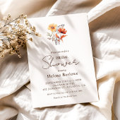 ワイルドフラワー・ウォーターカラー・エレガント・秋のブライダルシャワー 招待状