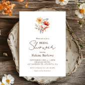 ワイルドフラワー・ウォーターカラー・エレガント・秋のブライダルシャワー 招待状