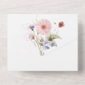  ワイルドフラワー ウォーターカラー フラワーバンチ ウェディング オールインワン招待状 (裏面)