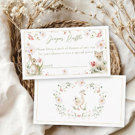 ワイルドフラワー ウッドランド ベイビー 動物 おむつ ラッフル エンクロージャーカード