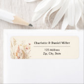 ワイルドフラワー オフホワイト ピンク 返送先住所 ラベル (インサイチュ)