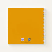 ワイルドフラワー：オレンジ色の白ピンクのノート ノートブック (裏面)